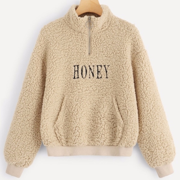 Tops - LOWEST PRICE⭐️Honey Pocket Letter Teddy Jacket